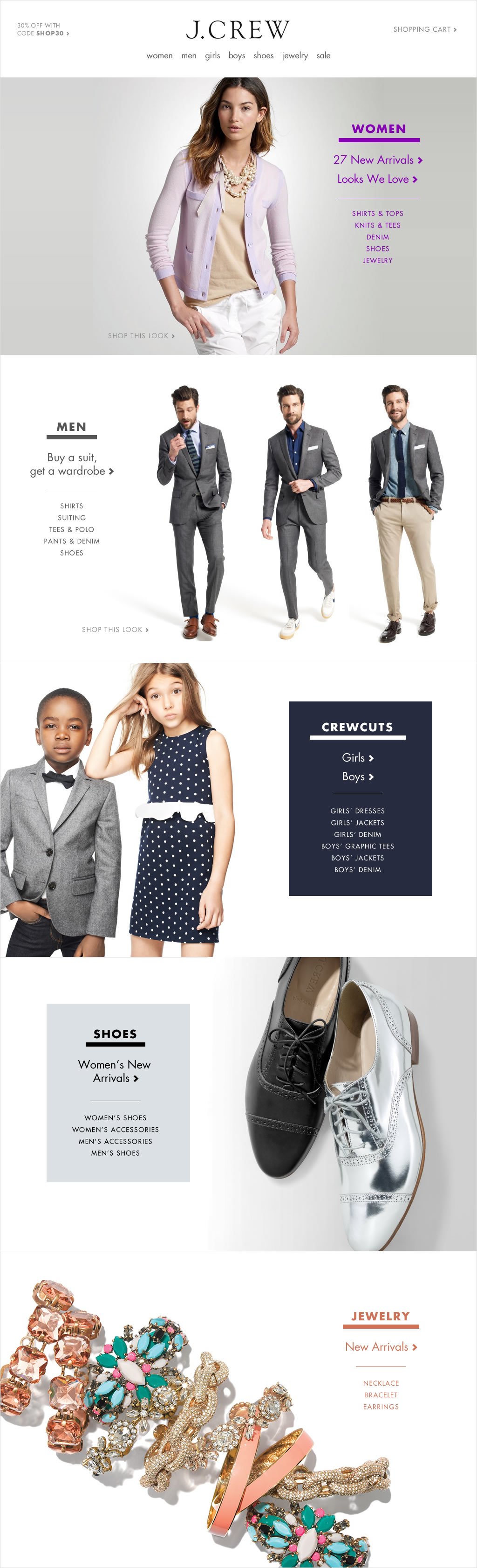 J.Crew homepage