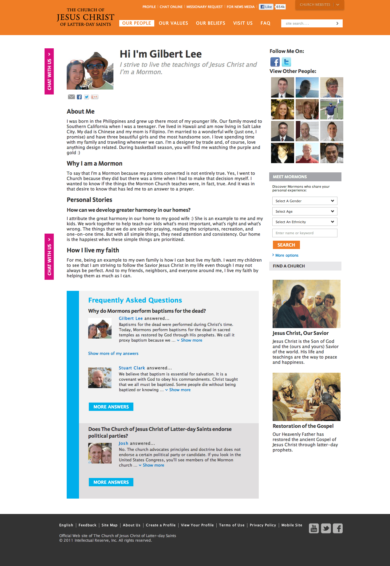 Mormon.org homepage